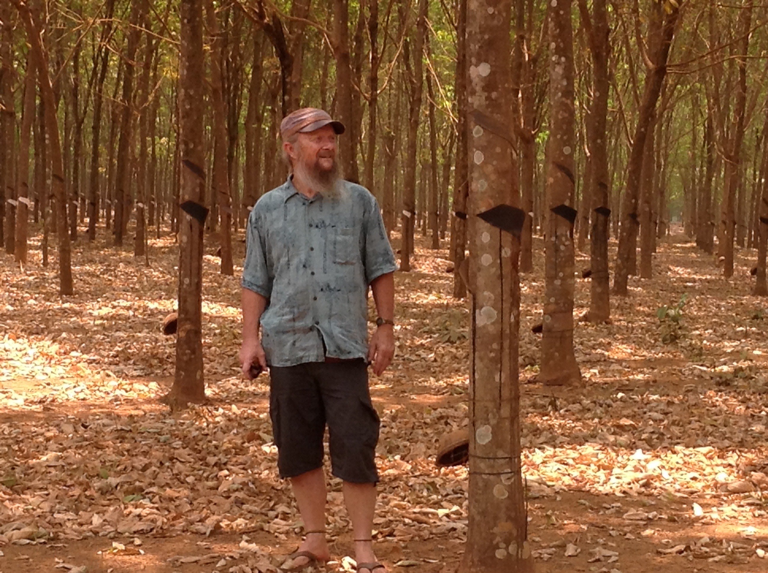 Vietnam Veteran John Warren Jones went back to Cambodia to visit a rubber tree plantation, an area where he was severely injured. (Courtesy of John Warren Jones)