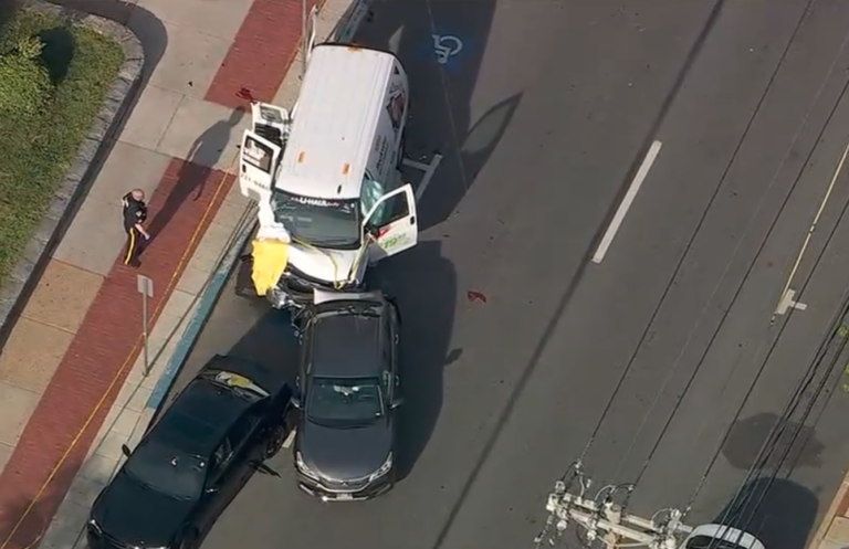 A crash involving a U-Haul van near the University of Delaware