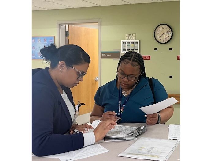 Antoinette Smith-Betha and Leena Kurian at Jefferson EInstein Hospital