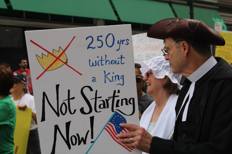 Protesters gather in Philadelphia for a “No Kings” 50501 rally against the Trump administration