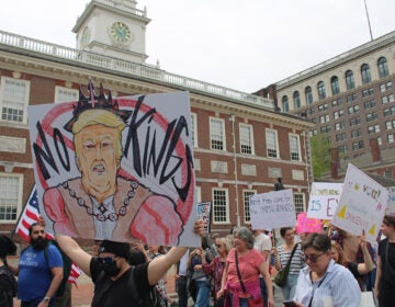 Protesters gather in Philadelphia for a “No Kings” 50501 rally against the Trump administration