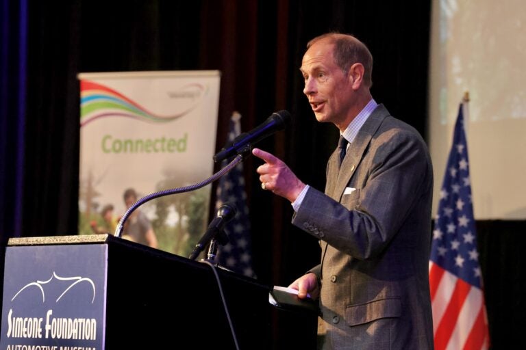 2025 04 30-e lee-prince edward-philadelphia simeone auto museum-duke of edinburgh awards speaks Prince Edward at Simeone Foundation Automotive Museum