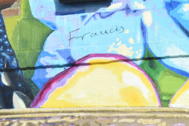 Mural signed by Pope Francis