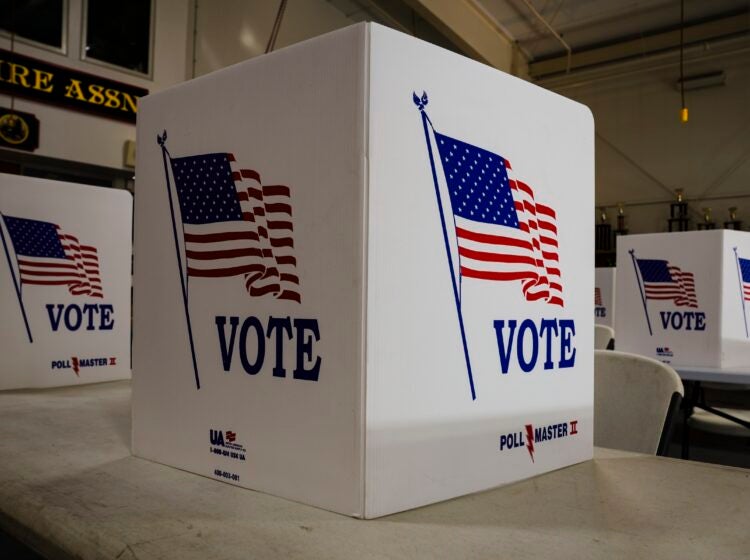 Voting booths set up on election day