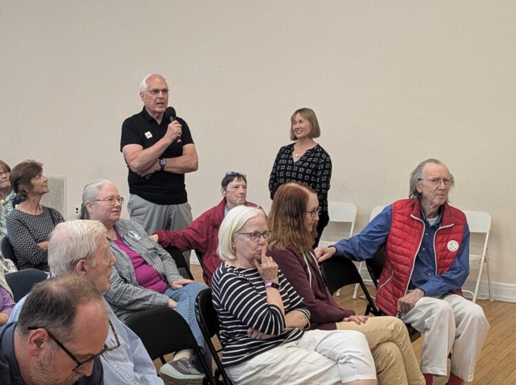 This time, Avi and Cherri hosted Studio 2 live from the Middletown Free Library in Media, Pa. Here, listeners asked a panel some tough questions about NIMBYism and YIMBYism. (Photo: Kevin McCorry, WHYY)