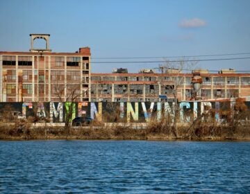 the Cooper River and the Camden Invincible mural