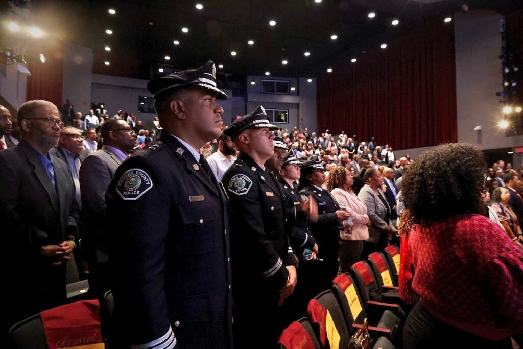 Camden Police Chief Gabriel Rodriguez at Mayor Vic Carstarphen’s State of the City