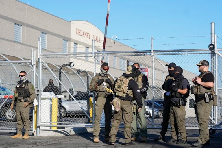Immigration Detention New Jersey Security officers outside of the detention center