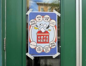 Vote Here sign in Fishtown