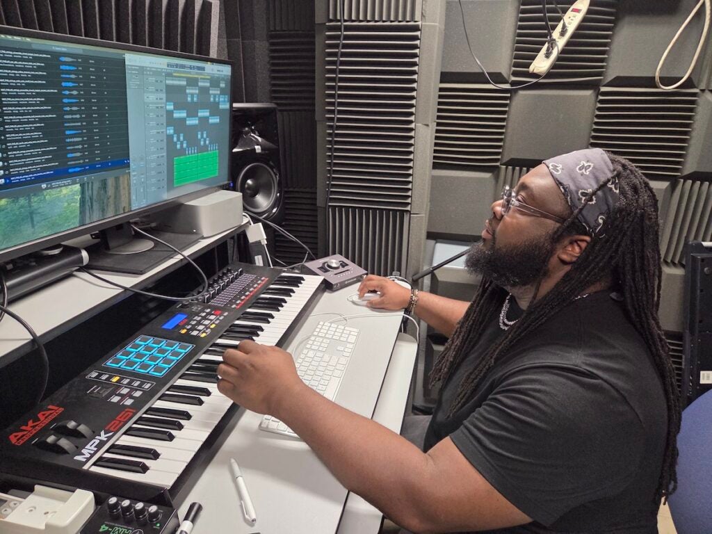 Julian Harris in studio at Hill-Freedman Records