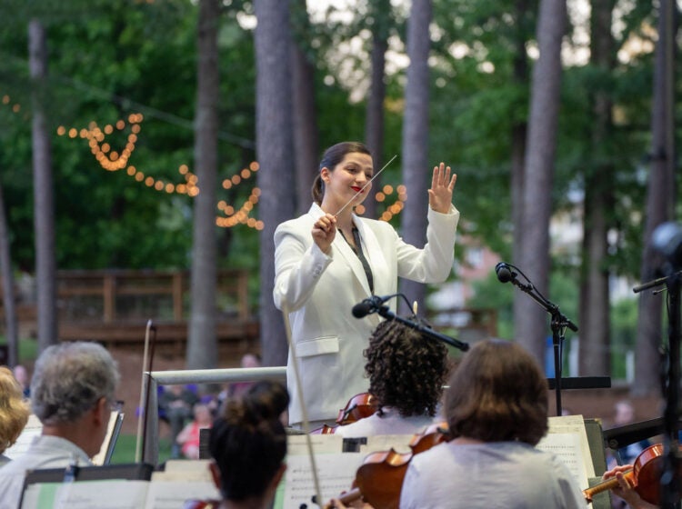 Michelle Di Russo conducting the North Carolina Symphony