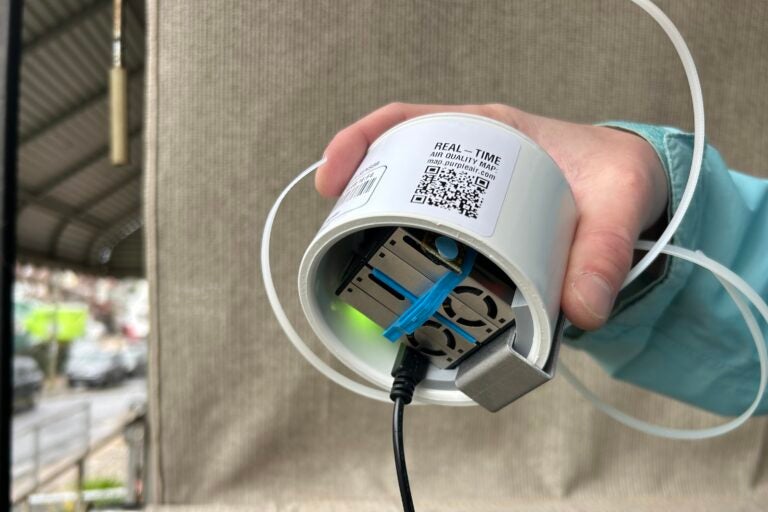 A closeup photo of the device