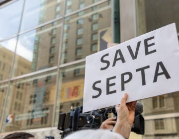 Public transit supporters rallied outside SEPTA headquarters