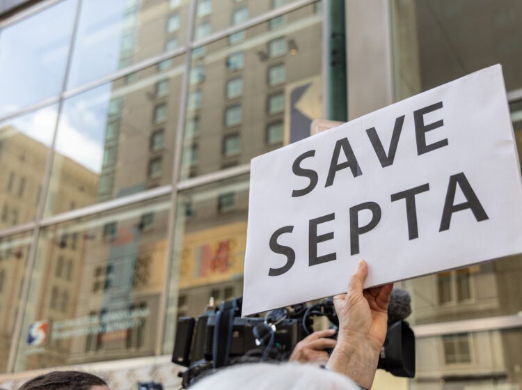 Public transit supporters rallied outside SEPTA headquarters