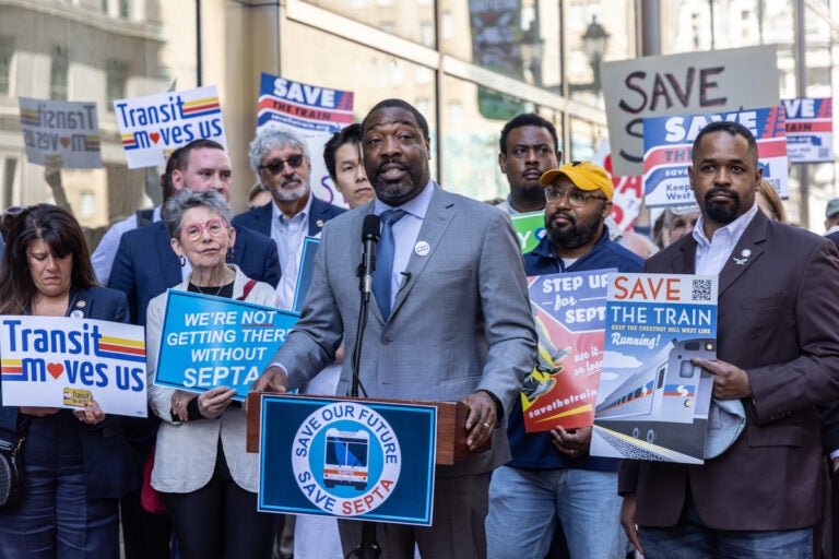 Philadelphia City Council President Kenyatta Johnson at rally outside SEPTA headquarters