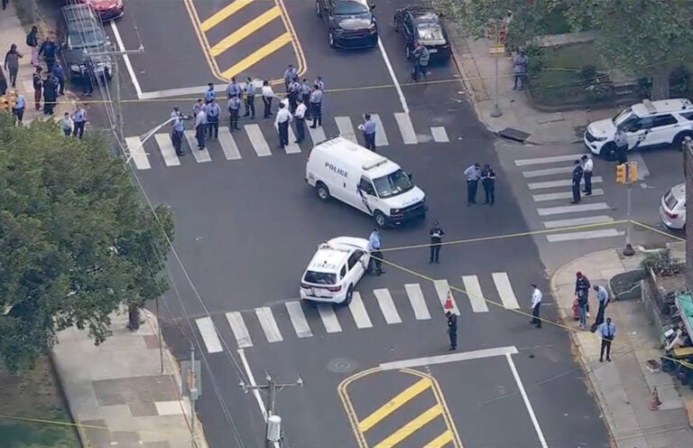 shooting-near-overbrook-high-school-2025-05-07 police officers in the street