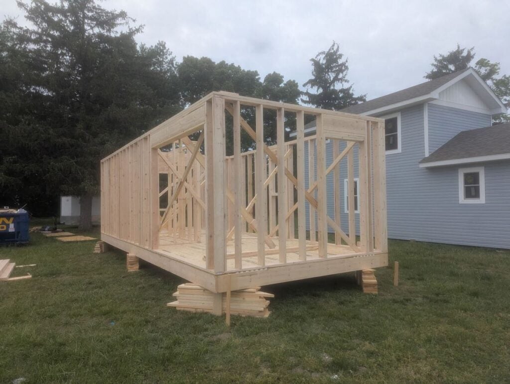 Frame of affordable home built in Georgetown Delaware