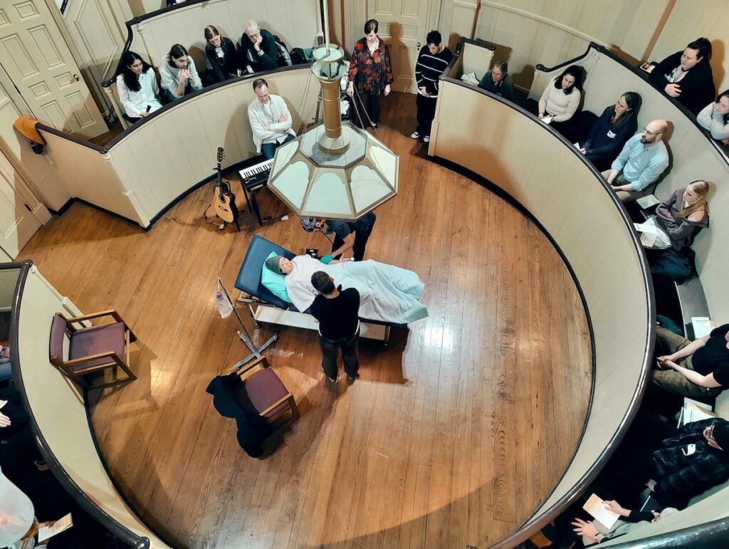 ''Night Side Songs" being performed in the historic amphitheatre at Pennsylvania Hospital