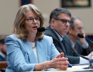 Wendy Raymond speaks at a hearing on campus antisemitism