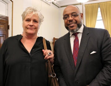 Pictured in 2019: Laurel Raczka, executive director of the Painted Bride Art Center, and John Barber, chairman of the board of the nonprofit