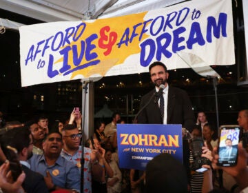 Democratic mayoral candidate Zohran Mamdani speaks at his primary election party, Wednesday, June 25, 2025, in New York. (AP Photo/Heather Khalifa)