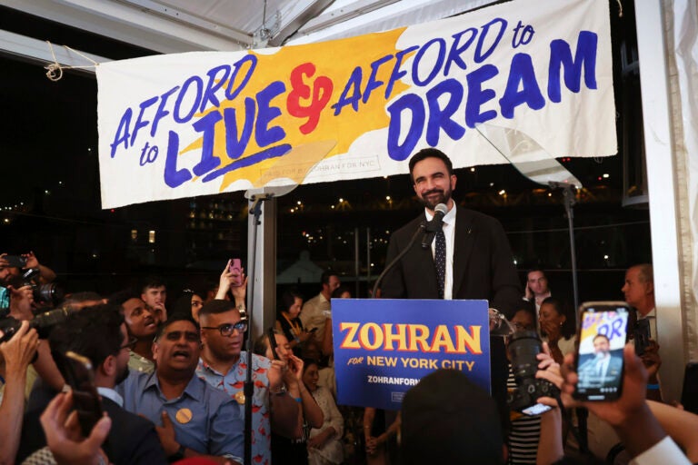 Election 2025 NYC Mayor Democratic mayoral candidate Zohran Mamdani speaks at his primary election party, Wednesday, June 25, 2025, in New York. (AP Photo/Heather Khalifa)