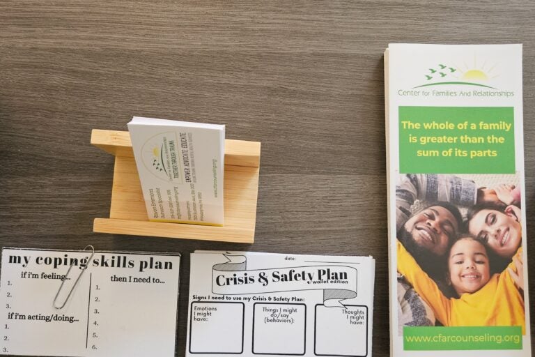 pamphlets and helpful guides at the new outpatient mental health clinic located at Project HOME’s Helen Brown Community Center in North Philly