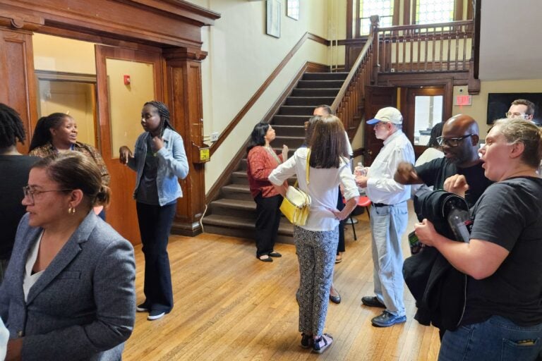 Community members and health providers at an open house at Project HOME’s Helen Brown Community Center