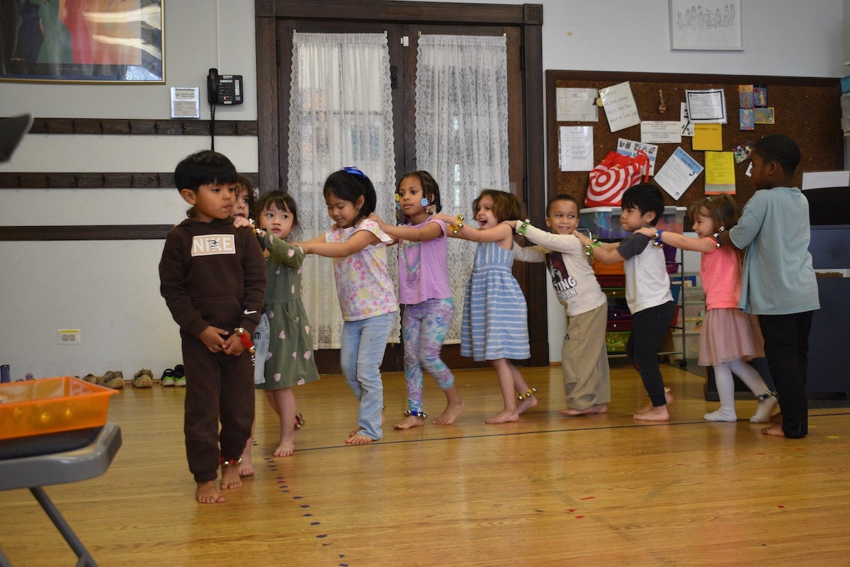 Children from the Settlement Music School Kaleidoscope Preschool Arts Enrichment Program in Philadelphia. (Meg Looby/Settlement Music School)