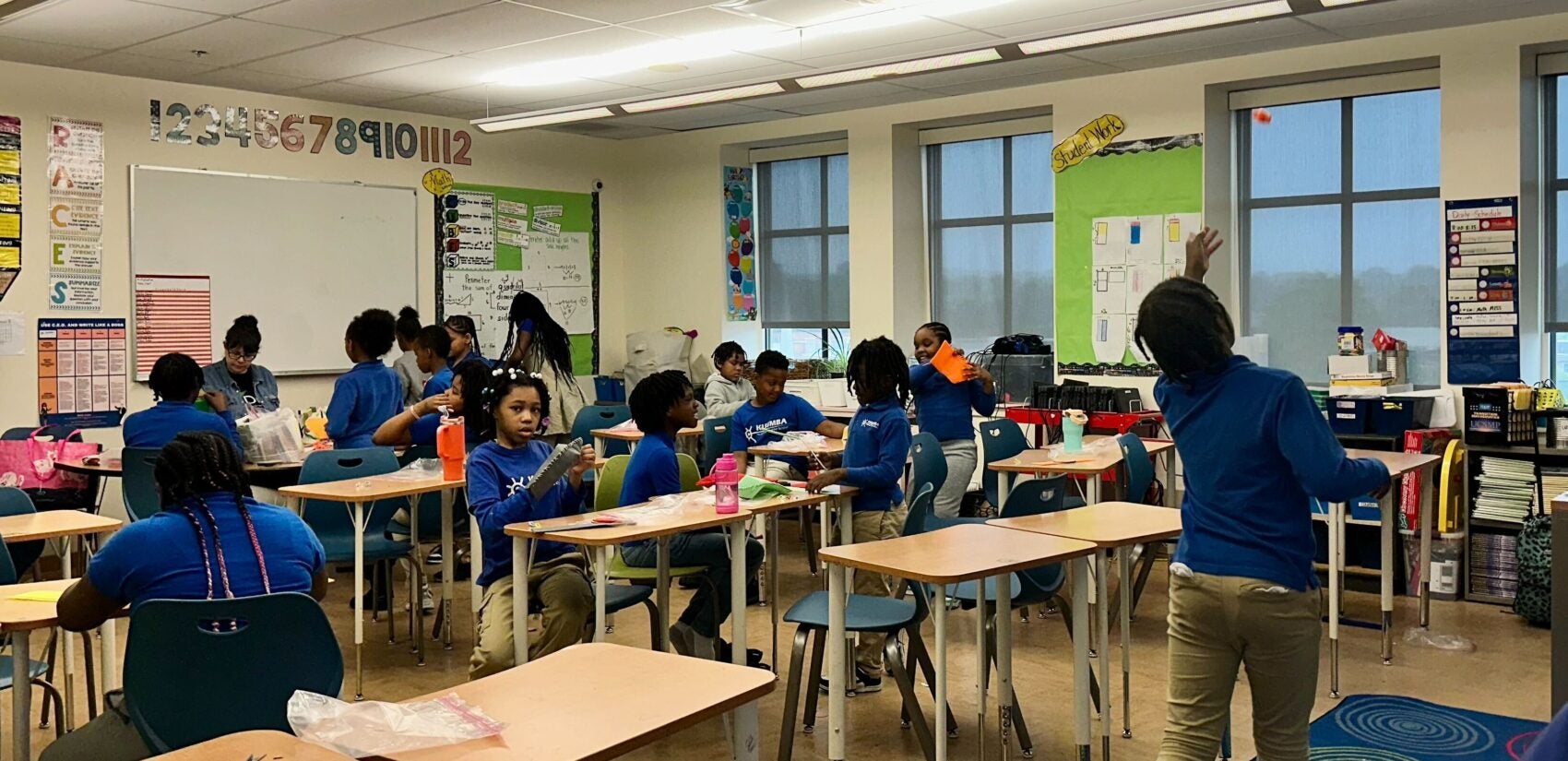 Kuumba-Academy-Delaware-arts-puppets-2025-5 a third-grade classroom filled with students at Kuumba Academy