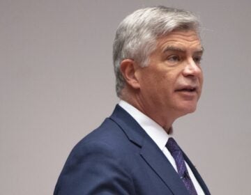 Patrick Harker speaking at a podium