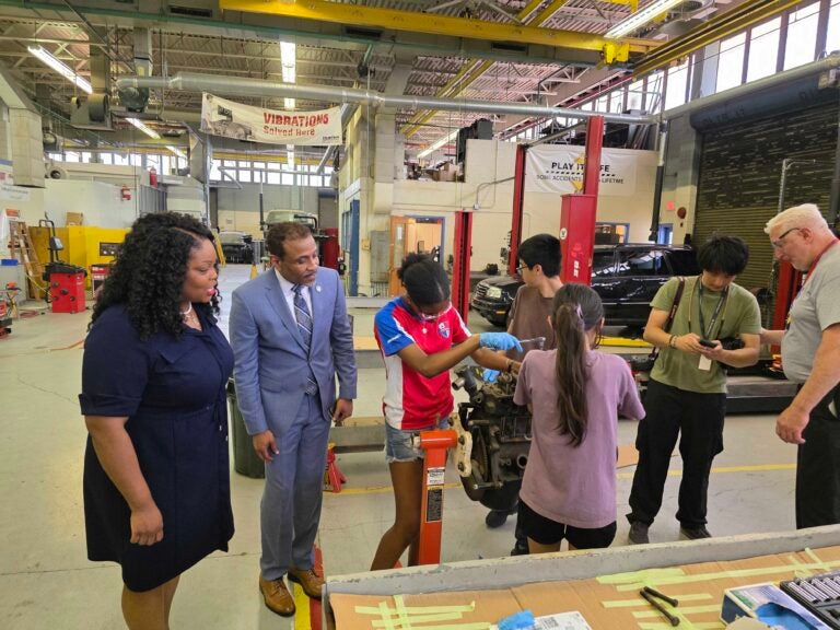 philadelphia-students-superintendent-tm-062325 Students work on an automobile engine
