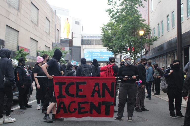 Protesters outside of the detention center