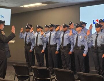 Over a dozen SEPTA police officers take the oath of office
