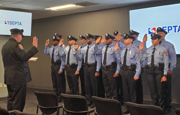 septa-police-2025-06-16 Over a dozen SEPTA police officers take the oath of office