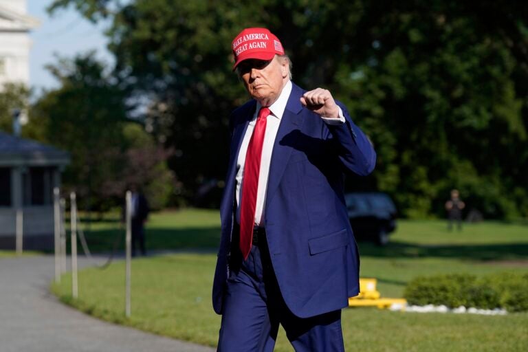 APTOPIX Trump Donald Trump pumping his fist