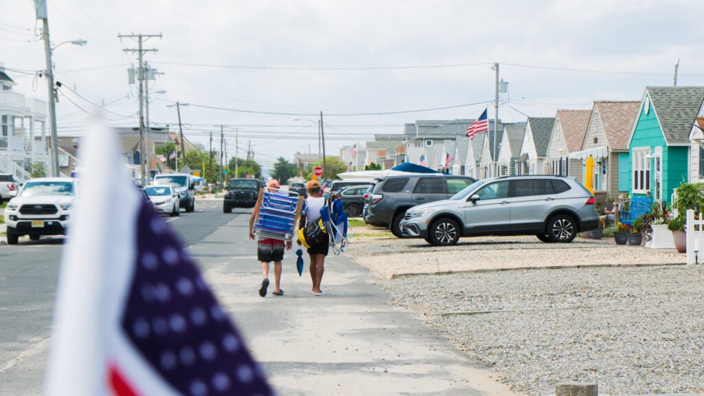 A row of bungalows a block from the beach at South Seaside Park, N.J.