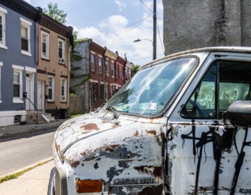 Abandoned van on W Monmouth Street in Philadelphia