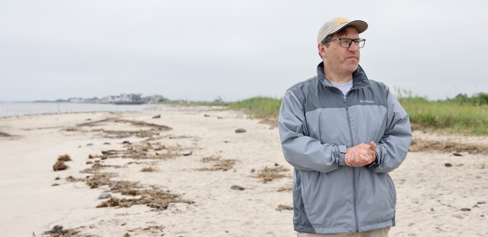 2025 06 09-e lee-gerald hough-middle township nj cooks beach-seaside sparrow dialect beach Gerald Hough on the beach