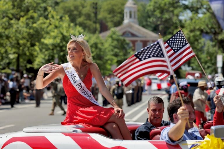 Miss Philadelphia waves to the crowd during the Philadelphia Fourth of July Parade.