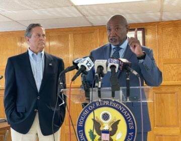 U.S. Reps. Donald Norcross and Herb Conaway at press conference