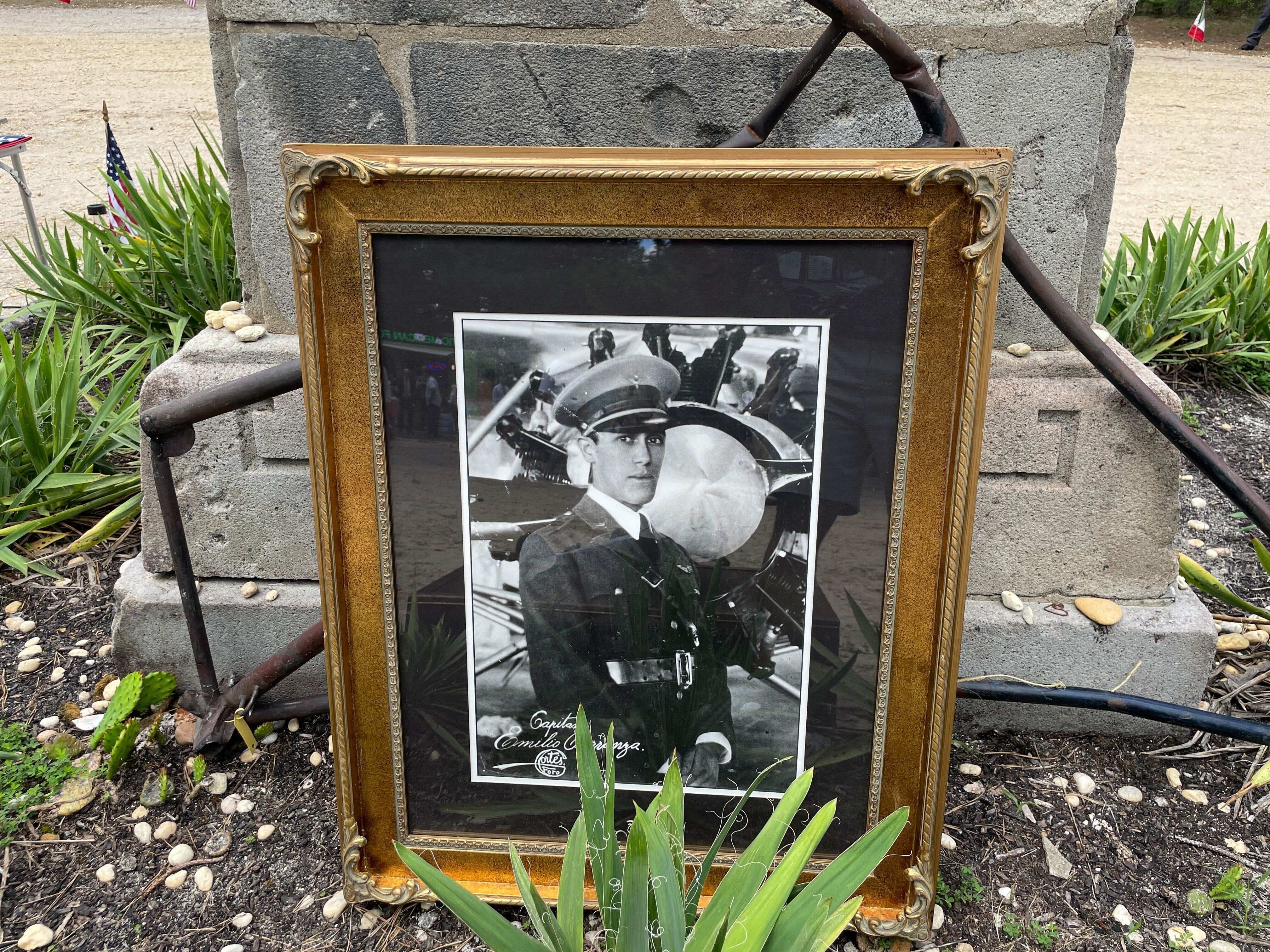 A portrait of Mexican aviator Emilio Carranza
