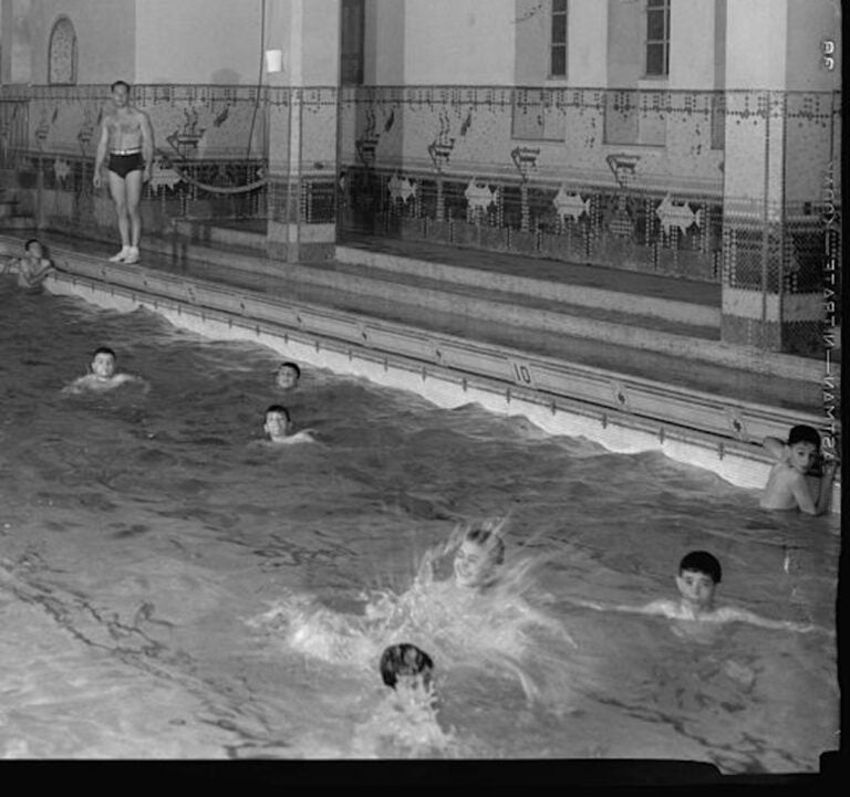 Jerusalem Y.M.C.A. Boys swimming at the Jerusalem Y.M.C.A (G. Eric and Edith Matson Photograph Collection, Library of Congress, Prints & Photographs Division, LC-DIG-matpc-22514.)