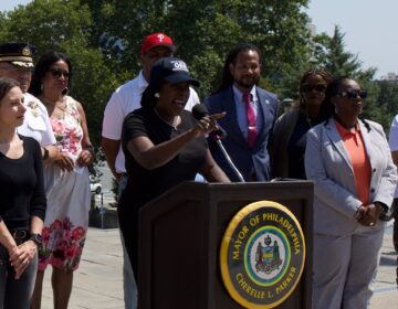 Philadelphia Mayor Cherelle Parker speaks at a news conference