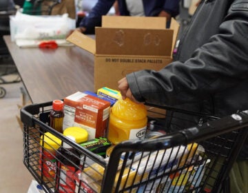 food in a shopping cart