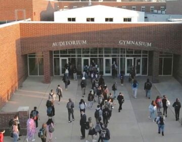 Students entering the school
