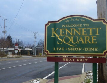 a welcome sign for Kennett Square
