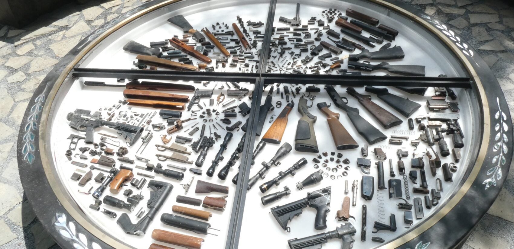 a close look at the Gun Violence Memorial Sculpture