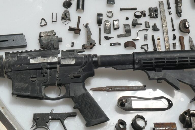 a close look at the Gun Violence Memorial Sculpture