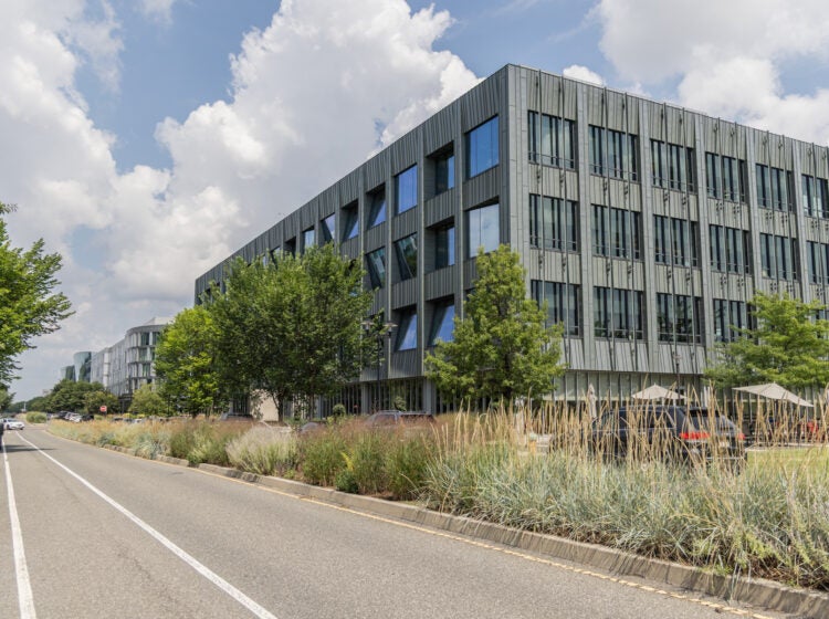 Modern office buildings at the Navy Yard